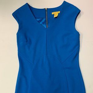 CATHERINE MALANDRINO BLUE SLEEVLSS SHEATH DRESS 8